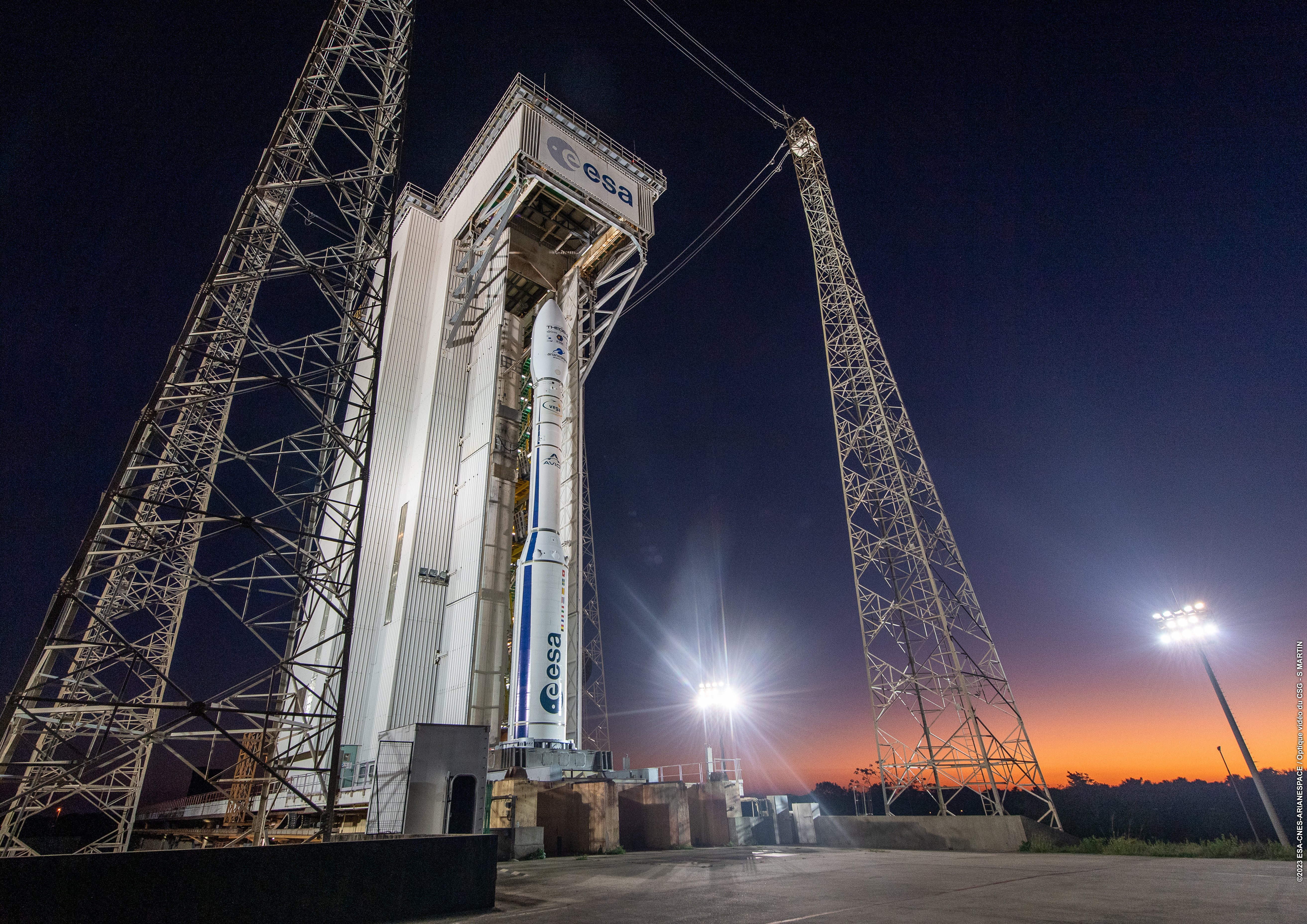 Vega rocket at the launchpad 