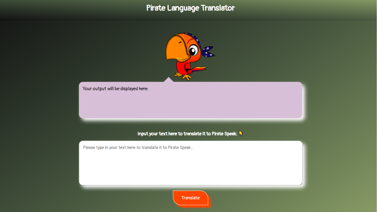 Pirate Speak Translator App