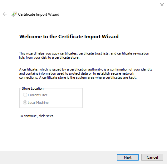 Okta 14 Certificate Import Wizard