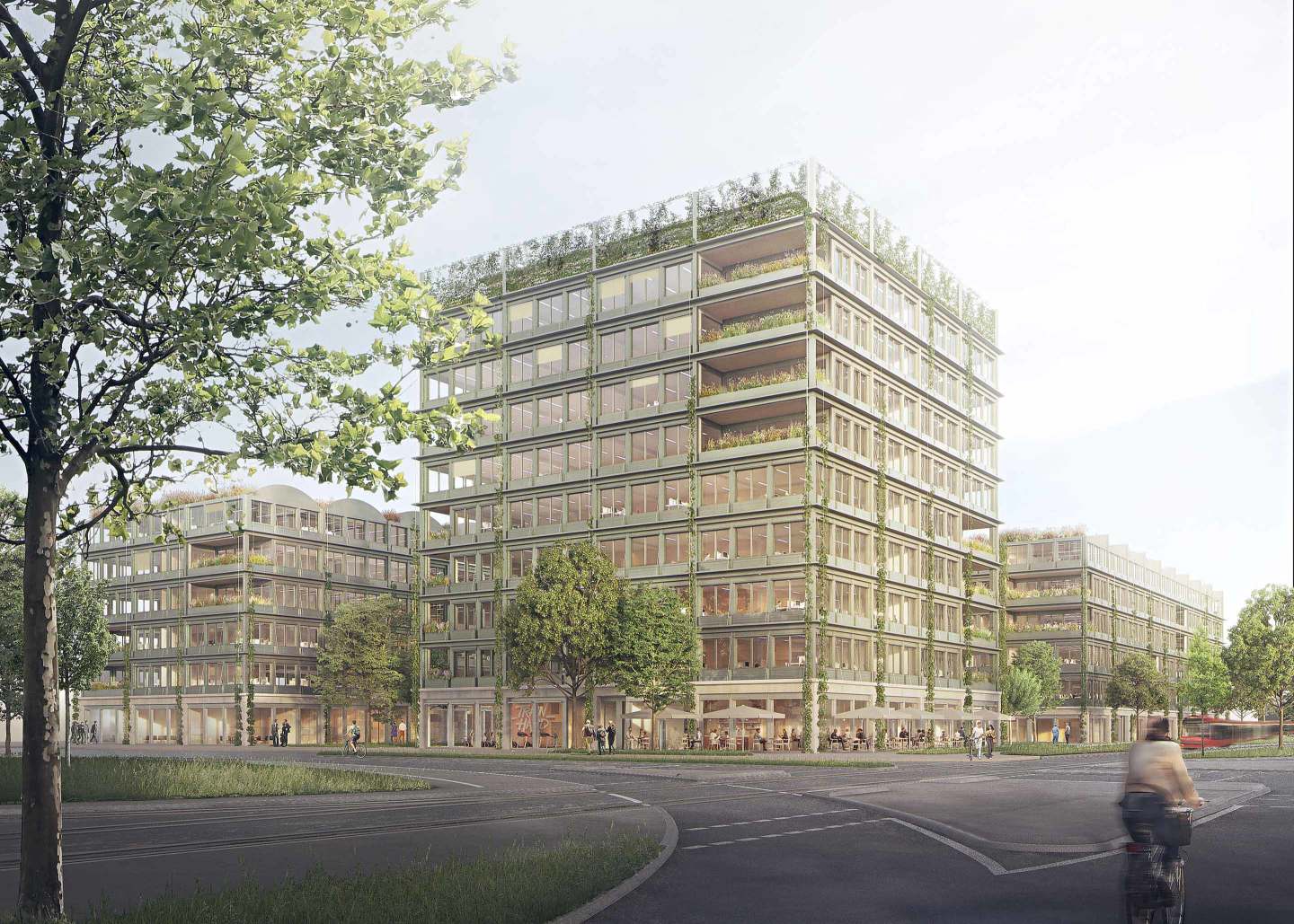 Visualisierung: Bürogebäude Haidpark in Freiburg mit viel Aufenthaltsqualität