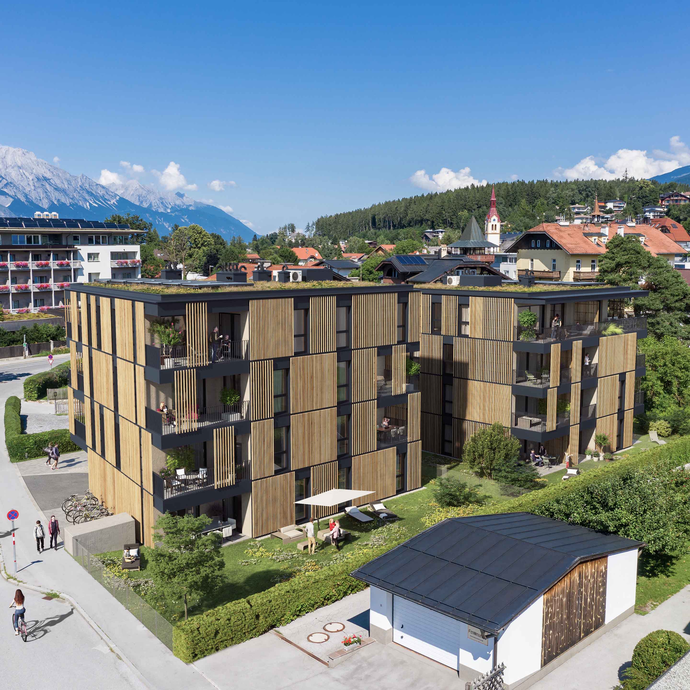 Foto: Rendering Wohnungen Igls in Innsbruck in Tirol, ein Strabag Real Estate Projekt