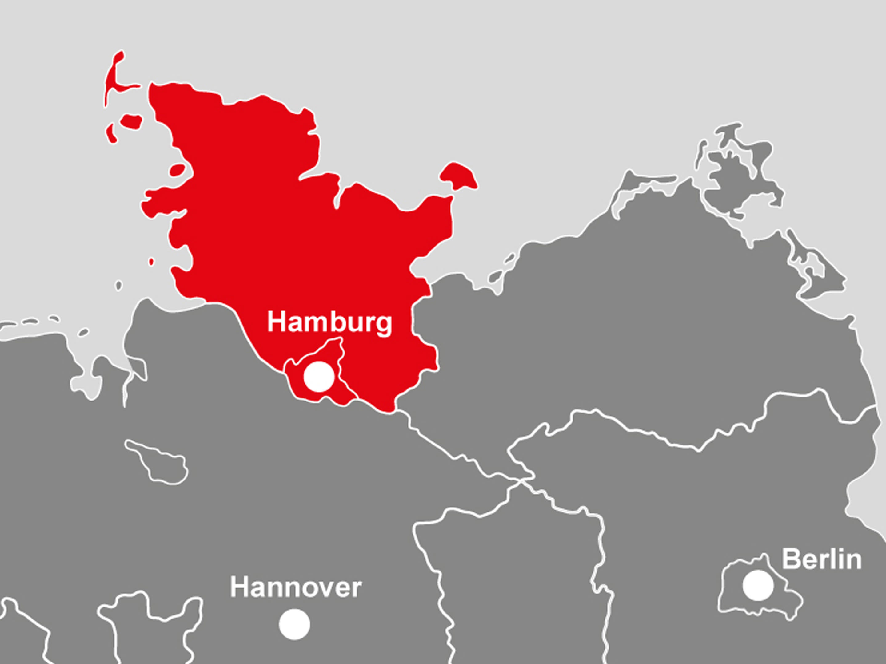 Bild: geografische Gebietskarte von STRABAG Real Estate, Bereich Hamburg