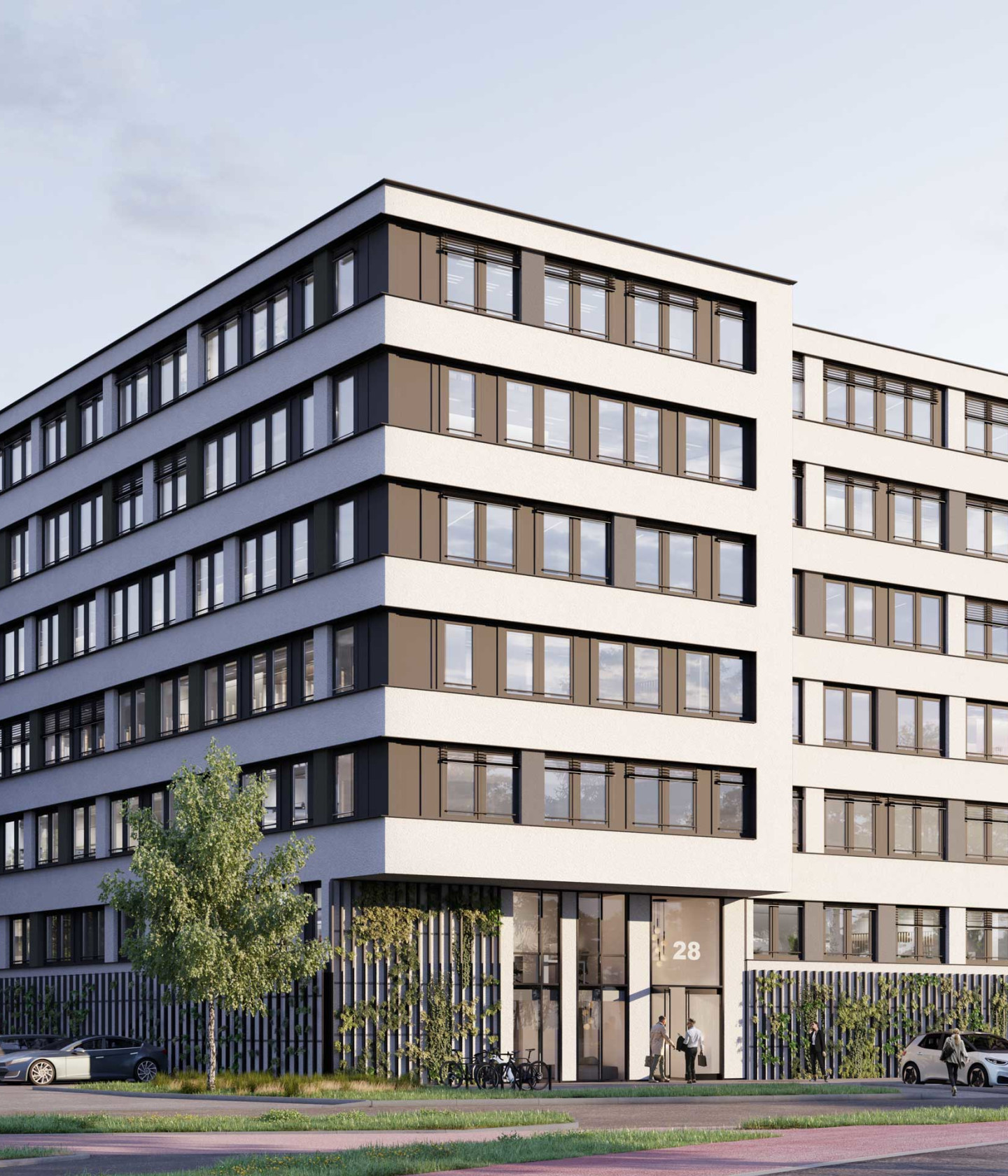 Visualisierung vom Bürogebäude Dreilinden in Berlin