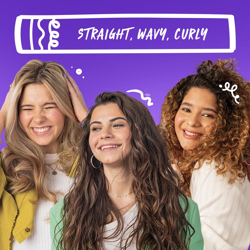 straight wavy curly