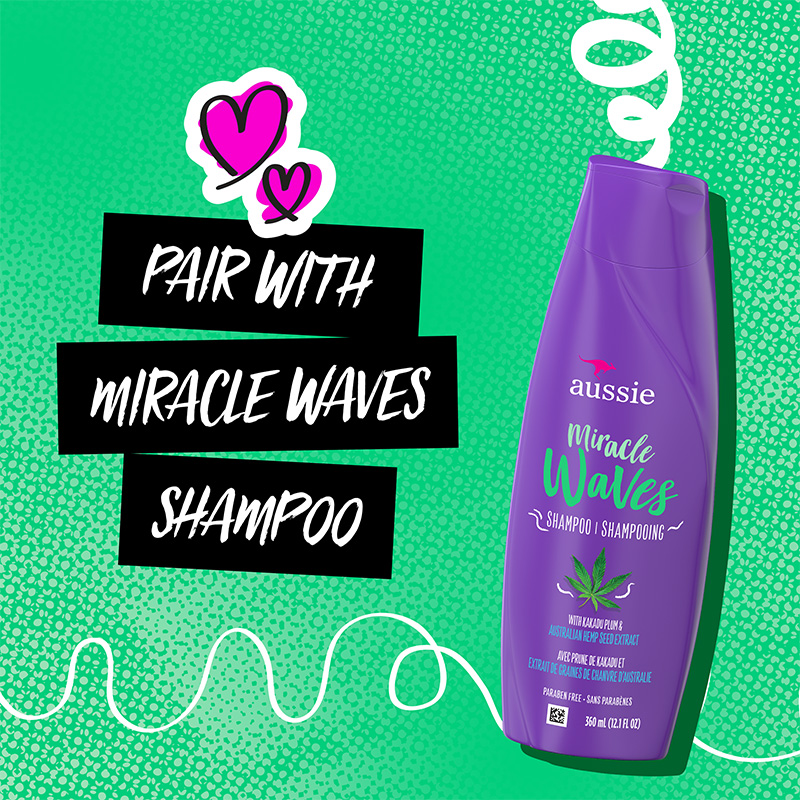 Miracle Waves Anti-Frizz Hemp Conditioner pair with Miracle Waves Shampoo