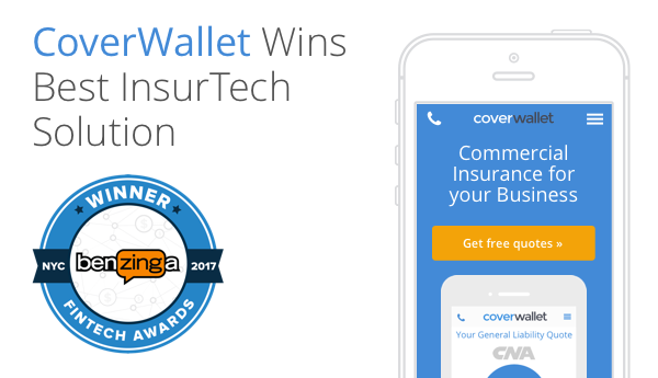 CoverWallet awarded best insurtech solution