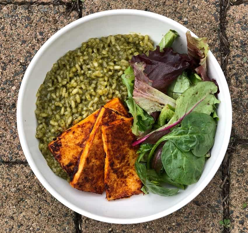 Arroz verde and tofu