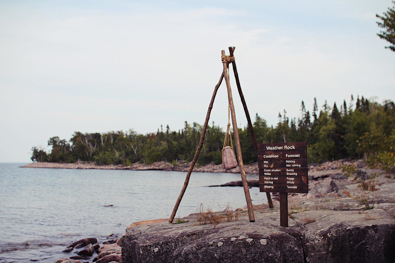 "Weather Rock" installation by Ryan Greaves, Cabin-Time: Rabbit Island, Photo: Ryan Greaves