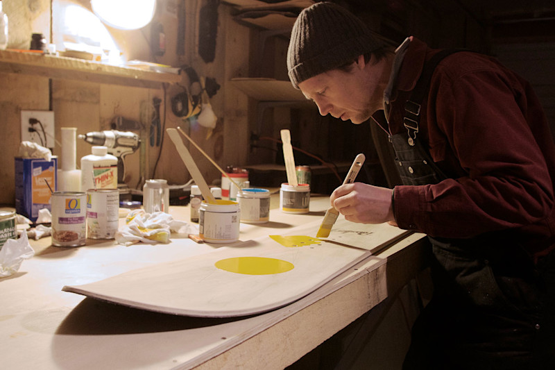Artist Scott Lenhardt working on the Sunday Morning Series