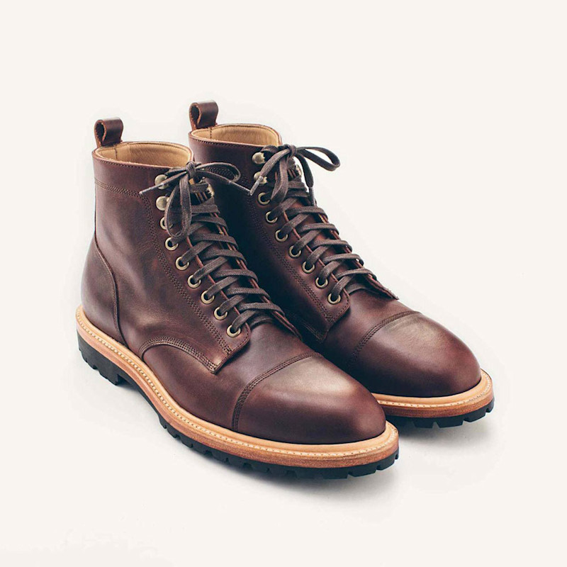 Cap Toe Moto Boot, $315