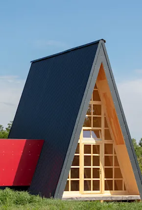 A Colorful Prefab A-Frame Cabin Kit From Budapest with Love
