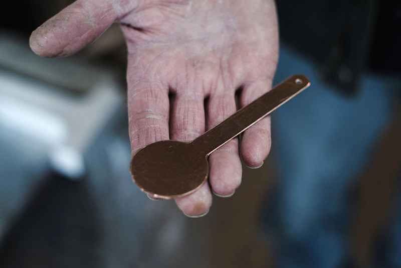 Copper Camping Spoon in process, image courtesy Misc. Adv.