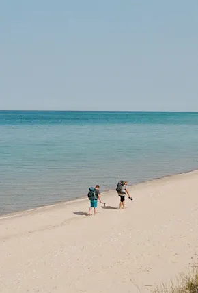 Backpack Among White Sand Beaches on Michigan's North Manitou Island