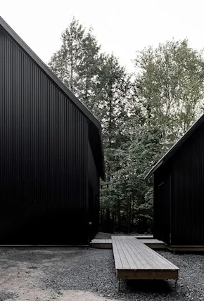 An All Black Modern Cabin Hidden Deep in Quebec