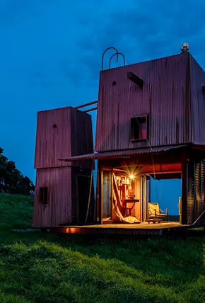 Permanent Camping II, a Clever Copper Prefab With Peak Mad Max Vibes