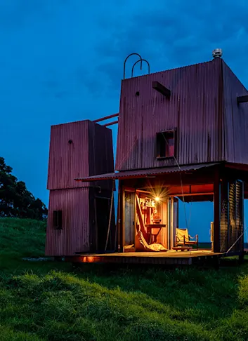 Permanent Camping II, a Clever Copper Prefab With Peak Mad Max Vibes