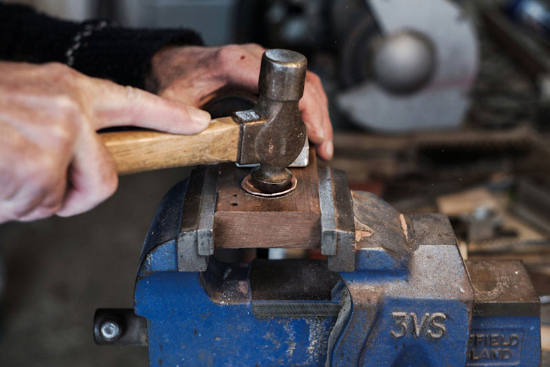 Copper Camping Spoon in process, image courtesy Misc. Adv.