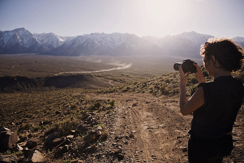 Cara Despain conducting field research, Cabin-Time: E. Sierras, Photo: Carson Davis Brown