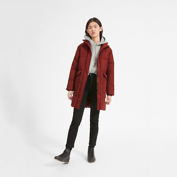 Women's 100% Recycled Polyester Long Puffer, $175