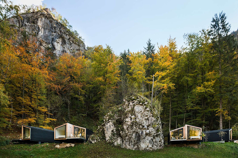 Prefab Cabins Designed to Embrace Nature Near Lake Bled
