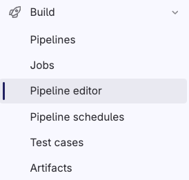 Pipeline editor menu