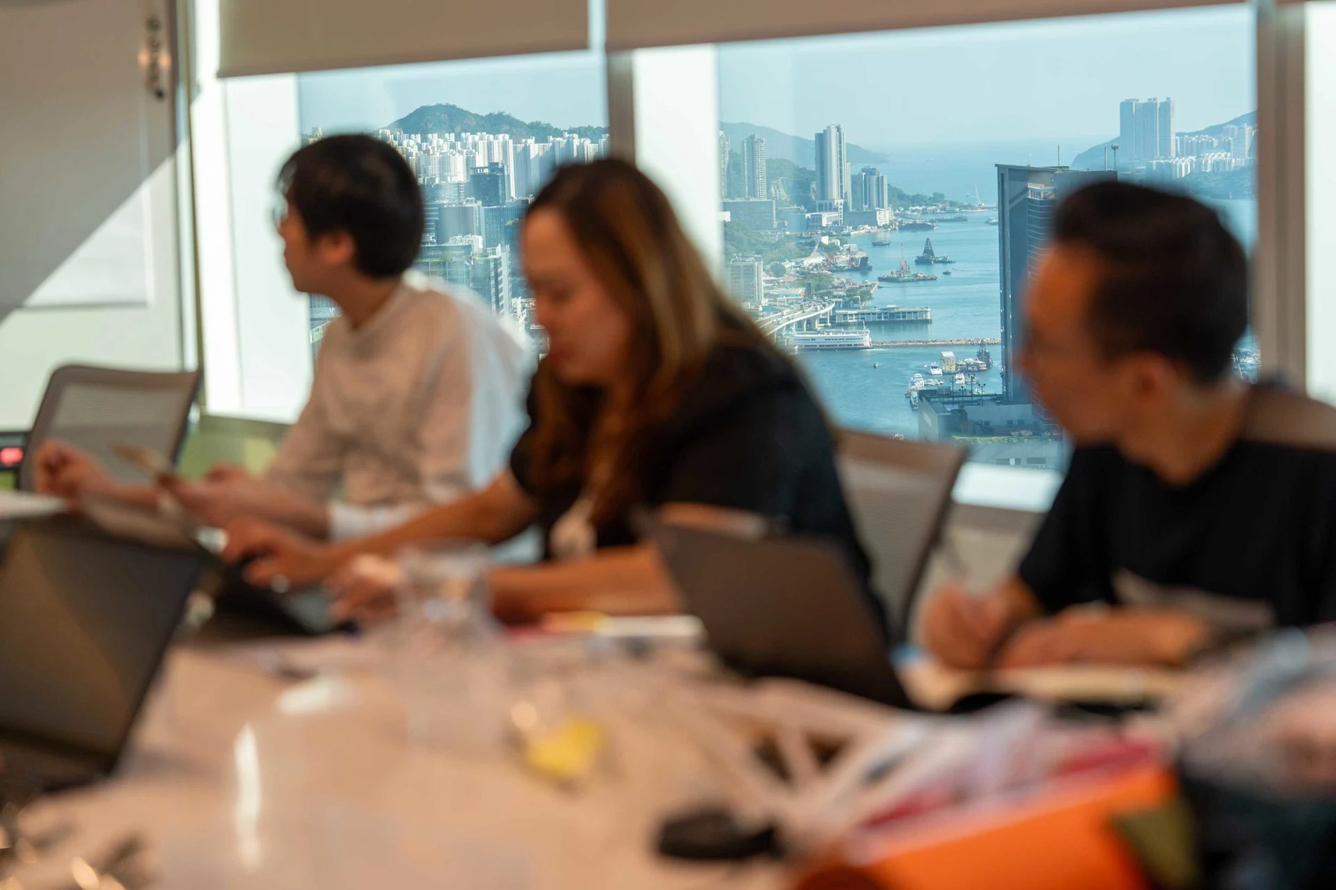 Why does Migros have an office in Hong Kong? View from the windows on the 32nd floor of the Migros office in Hong Kong