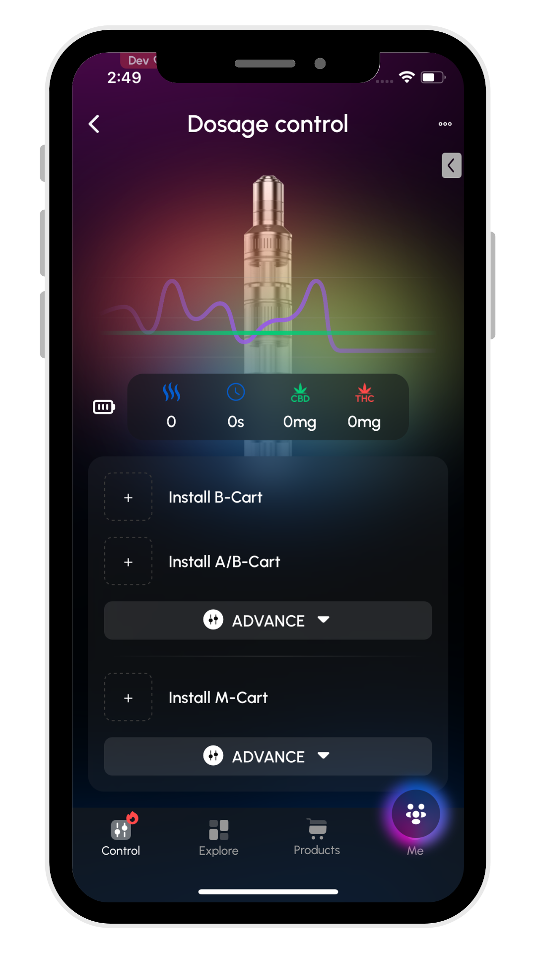 Apply settings Dosage Control Advanced