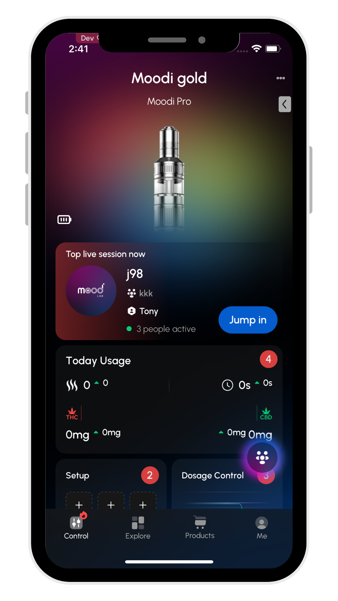 Today Usage show session details