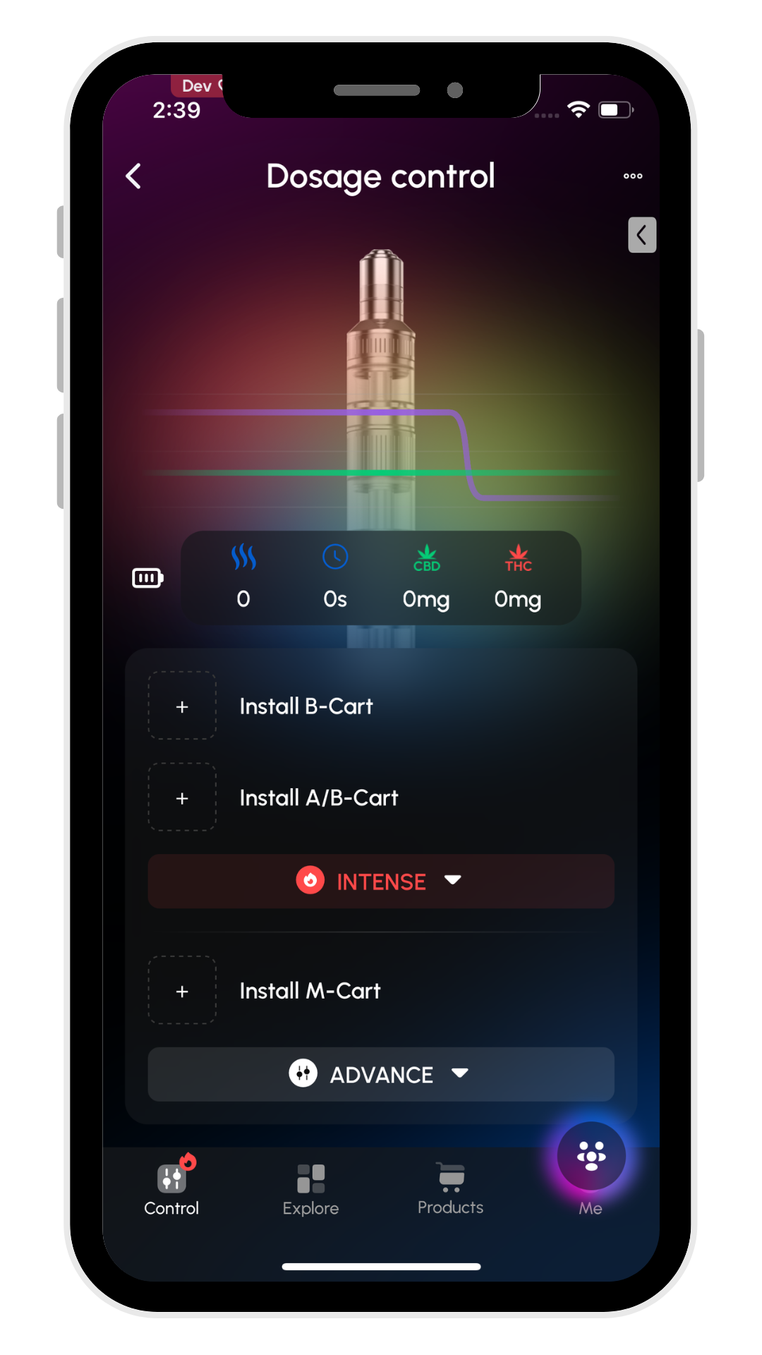Apply settings Dosage Control