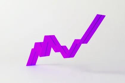 Purple increasing stock graph line