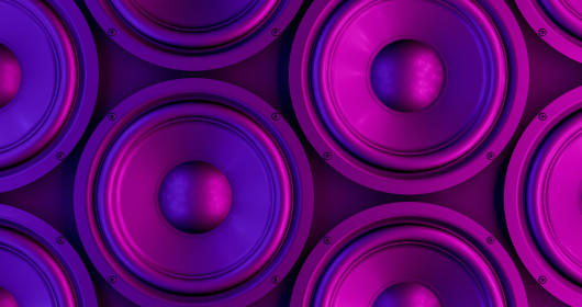 紫色扬声器的特写