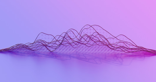 紫色背景上的抽象曲线图