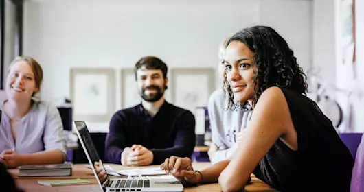 Group sitting around table