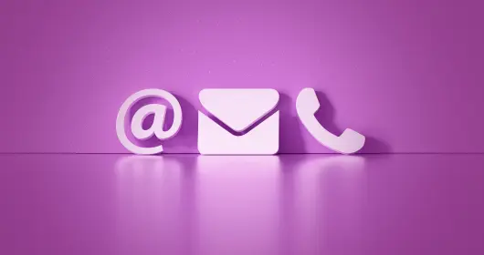 Close-Up of communication symbols - @, email and phone symbols 
