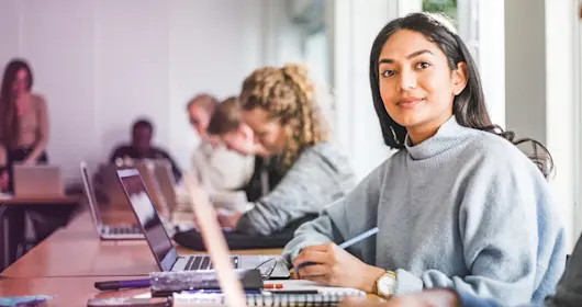 Woman intently listening