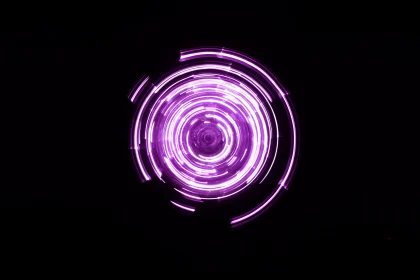 purple neon lights spinning in a circle at high speed.