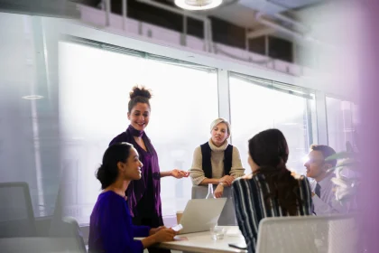 Business people talking in an office meeting