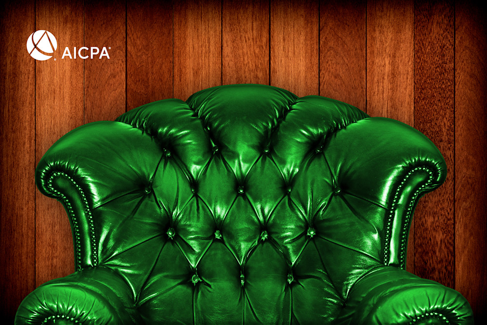 stuffed leather green chair