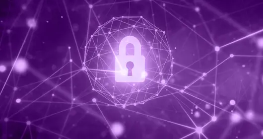 Abstract image of a lock inside a network