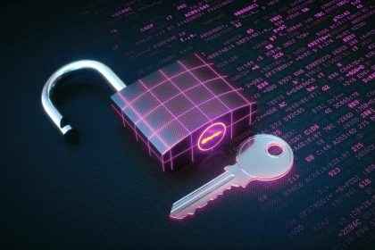 Neon padlock and key