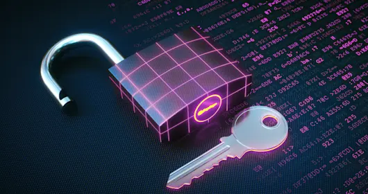 Neon padlock and key