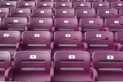 Spectator seating in a sports arena