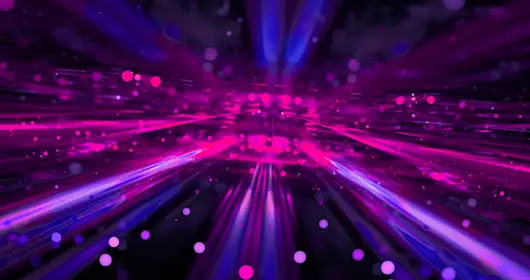 Abstract radial pink blue neon lights, bright colorful tunnel