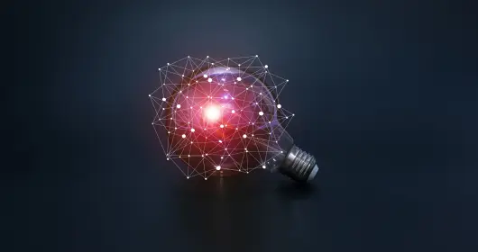 Light bulb with abstract design