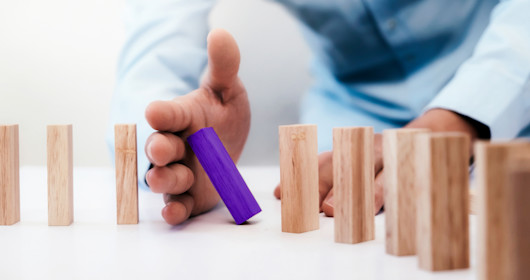 wooden blocks falling down