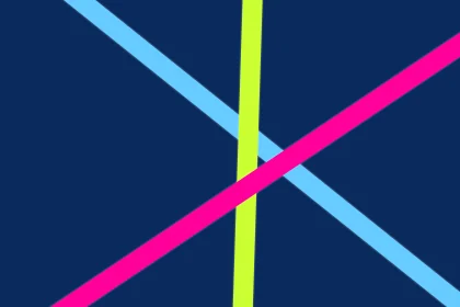 neon colored lines on a navy background