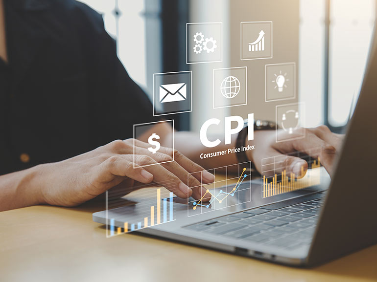 A person using a computer and analyzing CPI data
