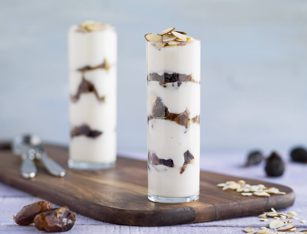 Fig date and almond yogurt parfaits