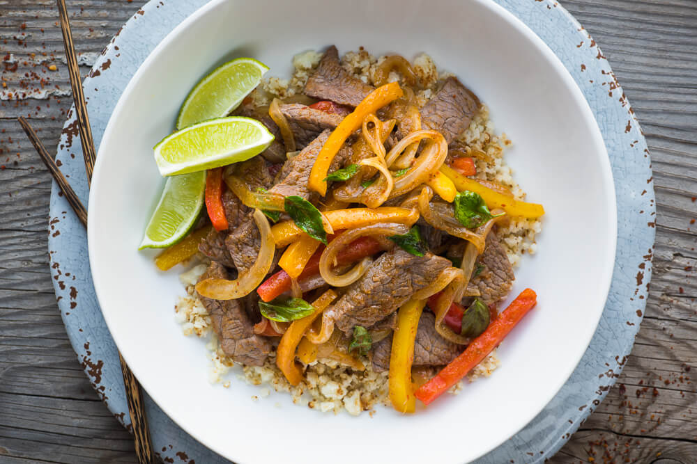 Quick Thai red curry beef with cauliflower rice
