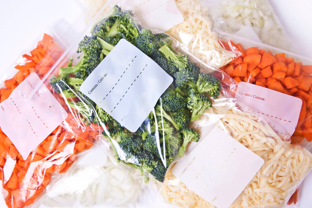 Freezer bag veggies meal prep